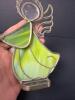 Stained Glass Angel Figurine with Metal Halo and Bell - 4