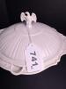 White Ceramic Lidded Tureen with Eagle Finial and Underplate - 5