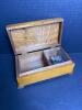 Wooden Wind-Up Music Box with Glass Viewing Panel