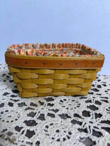 Longaberger Handwoven Basket With Candy Corn Liner