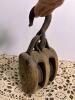 Antique Double Sheave Wooden Pulley Block with Iron Hook - 5