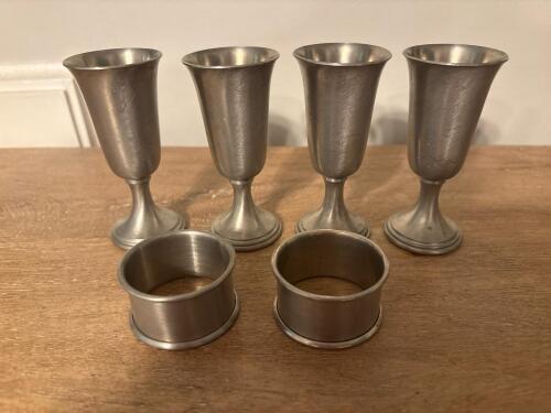 Pewter Goblets and Napkin Rings by Preisner