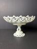 Westmoreland Milk Glass Pedestal Compote in Reticulated Lace-Edge Style - 2