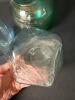 Modern Glass Vases, Teal Swirl and Geometric - 5