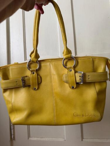 Cleo & Patek Yellow Leather Satchel Bag