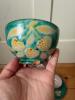 Pair of Green and Yellow Hand-Glazed Ceramic Cups and Saucers - 2