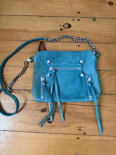 Botkier Blue Leather Crossbody Bag with Chain Strap