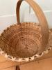 Handwoven Basket with Bentwood Handle - 3