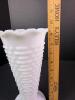 Milk Glass Hobnail Vase with Scalloped Rim - 6