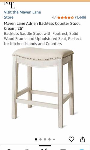 Brand New Adrien Saddle Counter Stool Oak Brushed Finish Natural Fabric