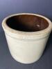 Small Stoneware Crock, Brown Interior, Salt-Glazed Style - 3