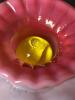 Pink and Red Cranberry Coin Dot Glass Vase With Marble Stuck - 2
