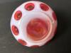 Pink and Red Cranberry Coin Dot Glass Vase With Marble Stuck - 5
