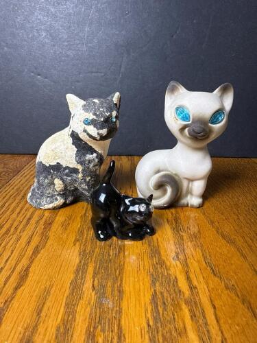 Cat Figurines in Mid-Century Modern Style