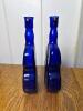 Pair of Cobalt Blue Glass Violin-Shaped Bottles - 2