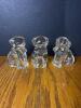 Glass Dog Figurines in Sitting Pose
