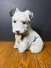 Vintage Chalkware Terrier Dog Figurine in Early 20th Century Style