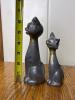 Pair of Mid-Century Modern-Style Pewter and Brass Cat Figurines - 2