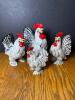 Porcelain Rooster Figurines in the Manner of Royal Japan