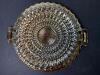 Amberina-Style Pressed Glass Relish Tray with Handles - 3