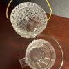 Pair of Pressed Glass Sugar Bowls With Metal Handles - 2
