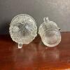 Pair of Pressed Glass Sugar Bowls With Metal Handles - 5