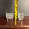 Pair of Pressed Glass Sugar Bowls With Metal Handles - 6