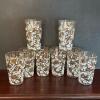 Eight Floral Gold and White Glass Tumblers - 2