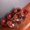 Set of Six Red and Black Palm Tree-Patterned Glasses - 2