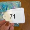 Blue Iridescent Glass Lidded Candy Dish with Grape Pattern - 8