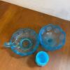 Trio of Blue Pressed Glass Pieces - 2