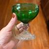 Green Glass Dessert Ware, Plates and Vases Lot - 3