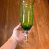 Green Glass Dessert Ware, Plates and Vases Lot - 5