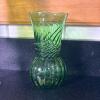 Green Glass Dessert Ware, Plates and Vases Lot - 6