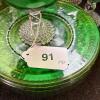 Green Glass Dessert Ware, Plates and Vases Lot - 9