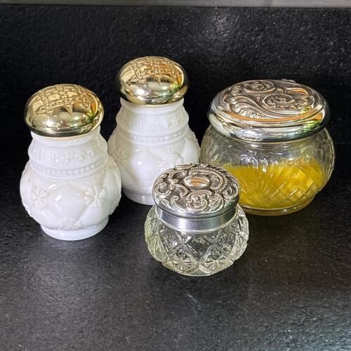Avon Decorative Glass Powder Jars and Sachet Bottles