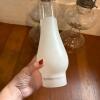Pair of Glass Oil Lamps With Metal Burner Fittings - 3