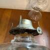 Pair of Glass Oil Lamps With Metal Burner Fittings - 6