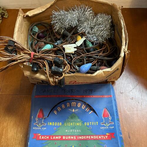 Vintage Paramount and Assorted Christmas String Lights and Bulbs Lot