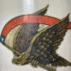 Stoneware Jug With Eagle Motif & Brown Top - 6