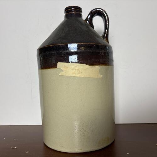 Rustic Stoneware Jug with Two-Tone Glaze