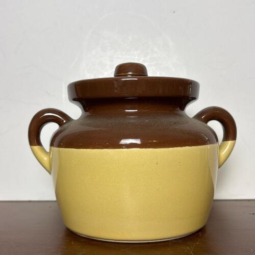 McCoy Ceramic Brown and Tan Bean Pot