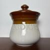 Two-Tone Ceramic Cookie Jar with Lid