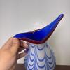 MCM Art Glass Pitcher With Blue and White Swirl Pattern - 2