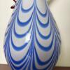 MCM Art Glass Pitcher With Blue and White Swirl Pattern - 4