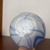 MCM Art Glass Pitcher With Blue and White Swirl Pattern - 8