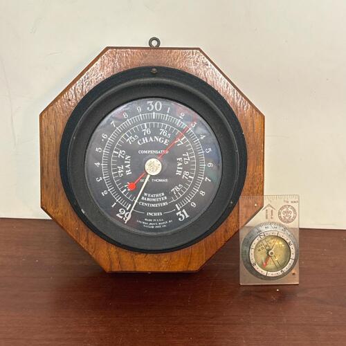 Seth Thomas Weather Barometer & Boy Scouts Compass