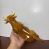 Glossy Brown Ceramic Bull Figurine - 3