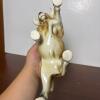 Glossy Brown Ceramic Bull Figurine - 4