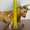 Glossy Brown Ceramic Bull Figurine - 7
